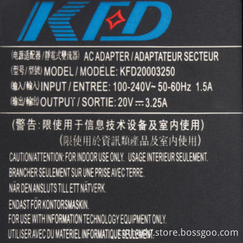65W laptop adapter for Lenovo 20V/3.25A, sized 7.9x5.5mm,prompt delivery